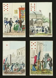 Four Playing Cards Commemorating the Heroes of July 1830